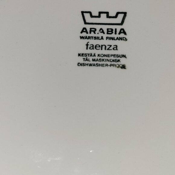 Arabia of Finland Faenza Black & White Dinner Plate - Picture 3 of 3